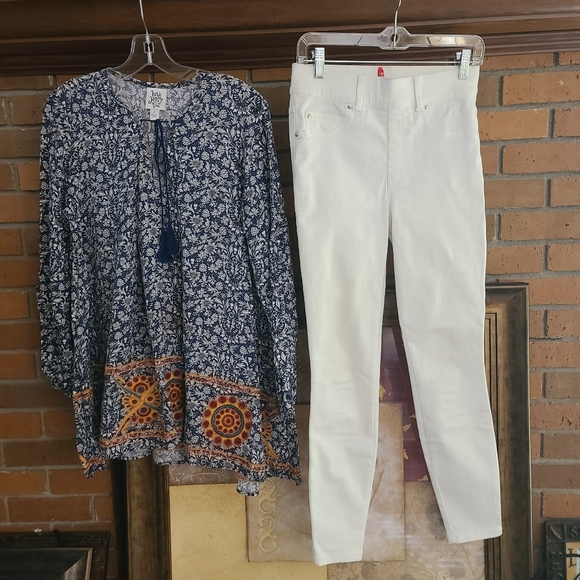 Spanx Classic White Women's Jeans Small & Ivy Jane Top - Picture 15 of 15